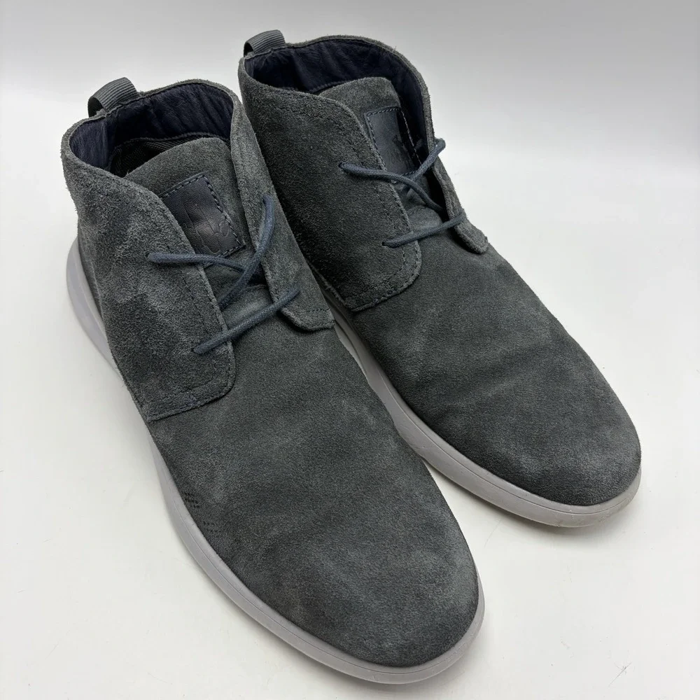Johnnie-O Mens The Chill Chukka Gray Ankle Boots Gray 9.5 M Leather Suede Casual